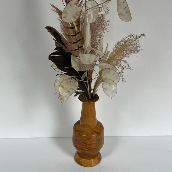 Turned Wood Vase Handcrafted Burl Rustic Bud Artisan - Picture 2 of 7